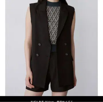블랙 더블 브레스트 베스트