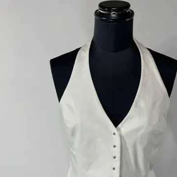 Sov. 일본제 절개 원톤 리본 포켓 홀터넥 베스트