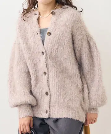 FREAKS STORE 2WAY 소매 볼륨 샤기 니트 가디건