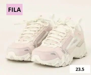 FILA 통굽 스니커즈 23.5cm 화이트 x 핑크 여성용