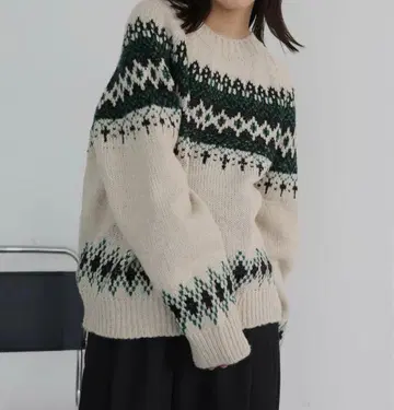 hellam 노르딕 무늬 니트 풀오버