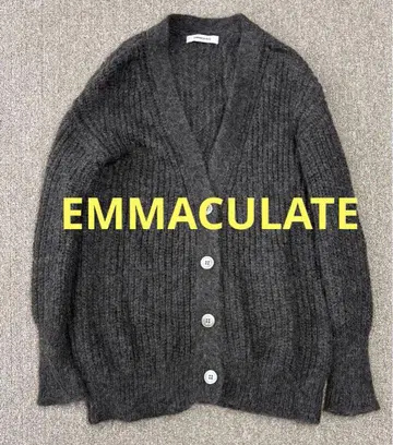 EMMACULATE 차콜 그레이 모헤어 루즈핏 롱 가디건