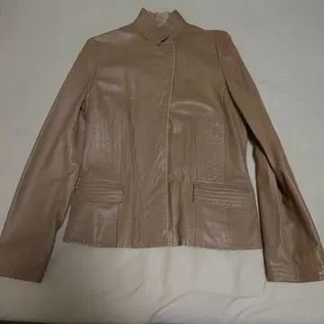 J-P Bouyer 베이지 양가죽 경량 가죽 자켓 40 프랑스제