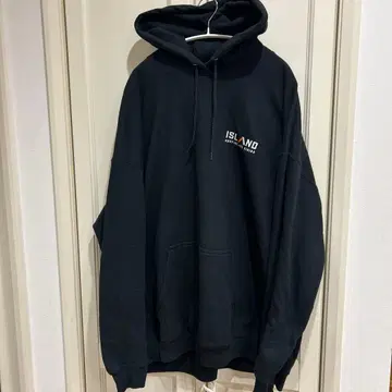 [ 기업 로고 ] ISLAND 로고 자수 블랙 후드티