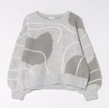 mellowneon 뉴앙스 무늬 니트/니트 그레이