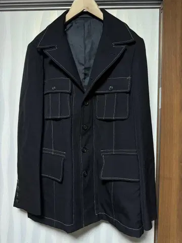 폴 스미스 블랙 컬러 울 사파리 자켓