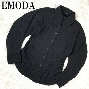 EMODA 에모다 긴팔 셔츠 주름 가공 블랙 F B7813