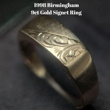 1998년 영국제 영국 버밍엄 D&W 9금 골드 시그넷 반지