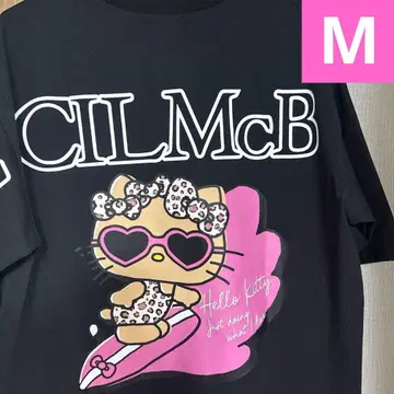 새상품 일광화상 키티 T셔츠 M 레오파드 무늬 세실 맥비 핑크 라메