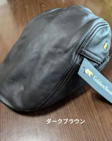 양가죽 가죽 헌팅 모자 다크 브라운 미사용품