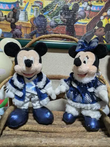 미키마우스 미니 마우스 페어 인형 배지