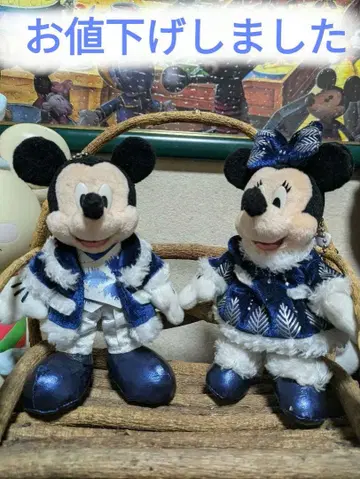 미키마우스 미니 마우스 페어 인형 배지