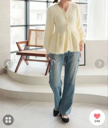 KOBE LETTUCE 페플럼 샤기 니트 가디건