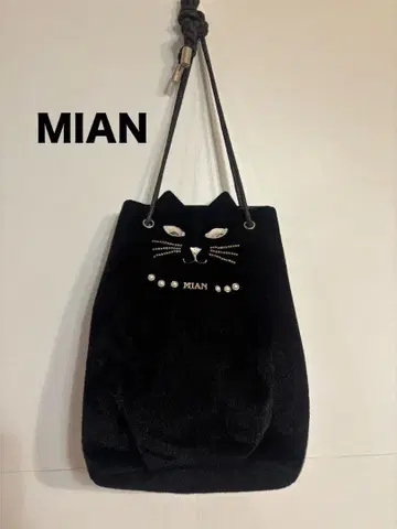MIAN 고양이 얼굴 디자인 퍼 숄더백