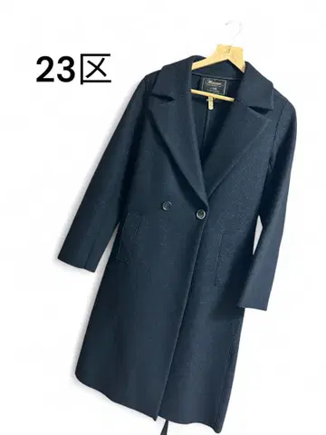 블랙 더블 브레스트 롱 코트