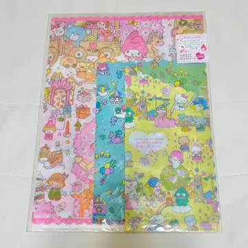 산리오 랩핑 페이퍼 종이 봉투 패턴 클리어 파일 새상품