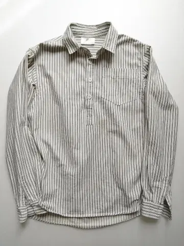 영국제 Yarmo 모 워크계 긴팔 셔츠 남성용 S 사이즈 스트라이프