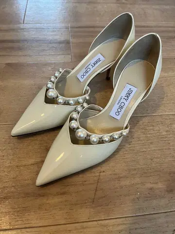 JIMMY CHOO 펄 장식 하이힐 펌프스