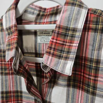 23구 denim 체크 무늬 셔츠 빅 사이즈 44(XL)