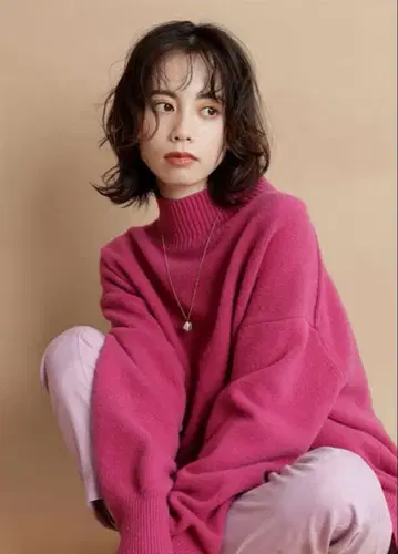 새상품급 CADUNE 아쿠아 터틀 니트 핑크