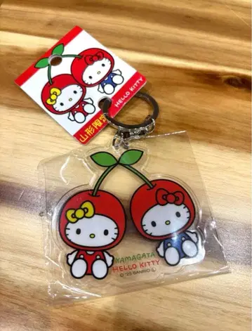 야마가타 한정 키티 체리 키링 레어 새상품 지역 한정