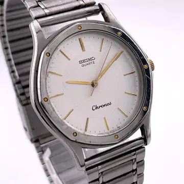 [ 작동 ] SEIKO Chronos 손목시계 남성용 새상품 배터리 실버