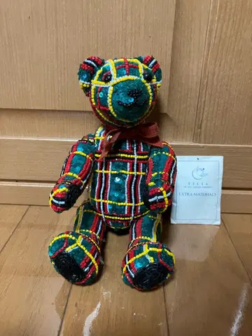 비즈 장식 곰 봉제 인형 약 20cm