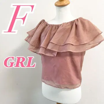 GRL 그레일 핑크 프릴 오프숄더 걸리시 상의 F