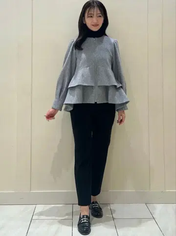 m-i-d 티어드 퍼프 슬리브 재킷 페플럼 34 M-프리미에