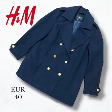 [ H&M ] 에이치 앤 엠 더블 브레스트 코트 EUR40 금장 버튼