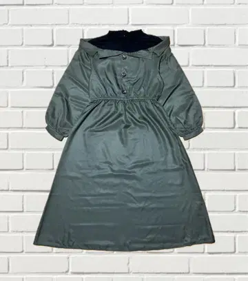 그레이 새틴풍 롱 원피스 [ 무료배송 ]