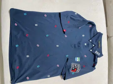 러프앤스웰 자수 네이비 피케 셔츠 M