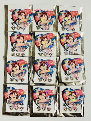 러브 라이브 스쿨 아이돌 페스티벌 2 하트형 홀로그램 캔뱃지 리코