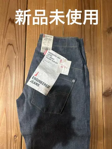 레어 ] ] ENGINEERED JEANS 다크 블루 스트레이트 데님