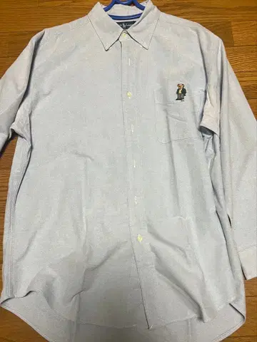 랄프 로렌 베어 옅은 파란색 긴팔 셔츠 포켓 부착