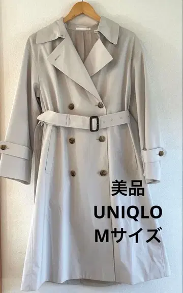 새상품급 UNIQLO 라이트 베이지 더블 브레스트 트렌치코트 M 사이즈