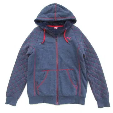 [puma] 보아 안감 풀 집업 후드티 다크 블루 x 레드 size M