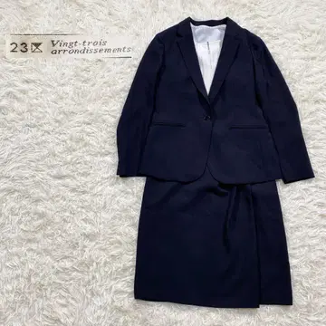 56 [새상품급] 23구 수트 셋업 스커트 네이비 38 36