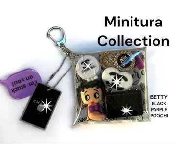 가챠 파우치 Betty Boop 보라색 파우치 블랙 파우치 CC