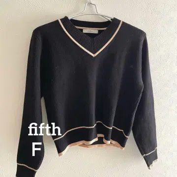 fifth 블랙 V넥 스웨터 F