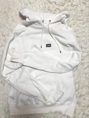 리 화이트 후드 부착 후드티 M