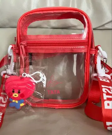 BT21 PVC 백 (키링 포함) 클리어 백 TATA