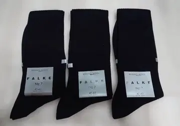 FALKE No.7 메리노울 리브 하이삭스 41-42 블랙