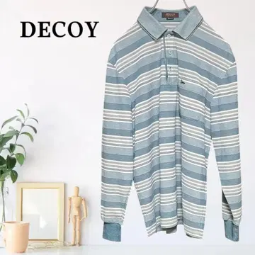 zB535 [ M ] DECOY 보더 피케 셔츠 카노코 편직 긴팔