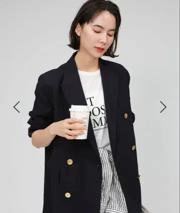 네이비 더블 브레스트 테일러드 자켓