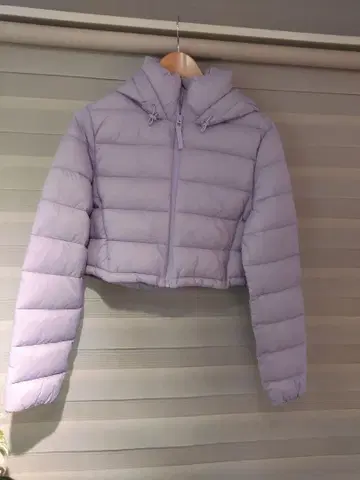 ZARA 숏 기장 다운 자켓 퍼플 M 사이즈