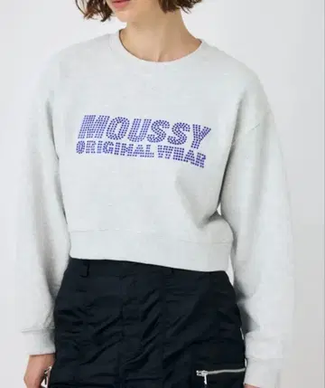 MOUSSY RHINESTONE MOUSSY 크롭 풀오버