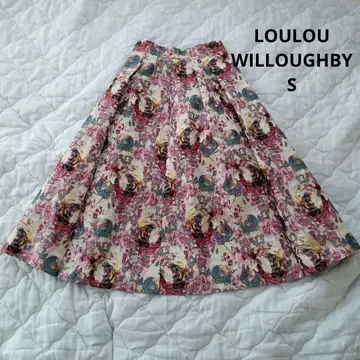 룰루빌비 페인팅 플라워 자카드 스커트 꽃무늬 플레어