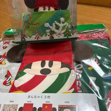 미키 크리스마스 복조리 미니 타월