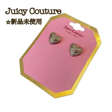 [ 새상품 ] 쥬시 꾸뛰르 파베 귀걸이 로즈 골드 하트 스터드